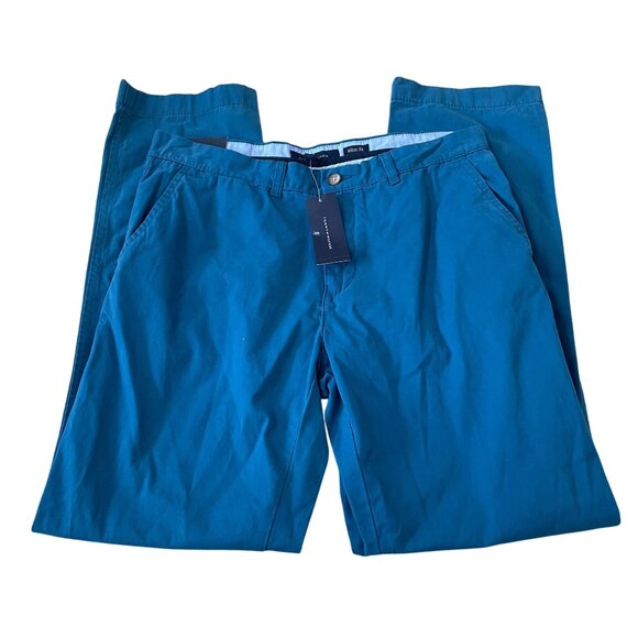 New Tommy Hilfiger Graduate Chino Pants Men's Size 34x34 Moroccan Blue Cotton - Picture 2 of 6